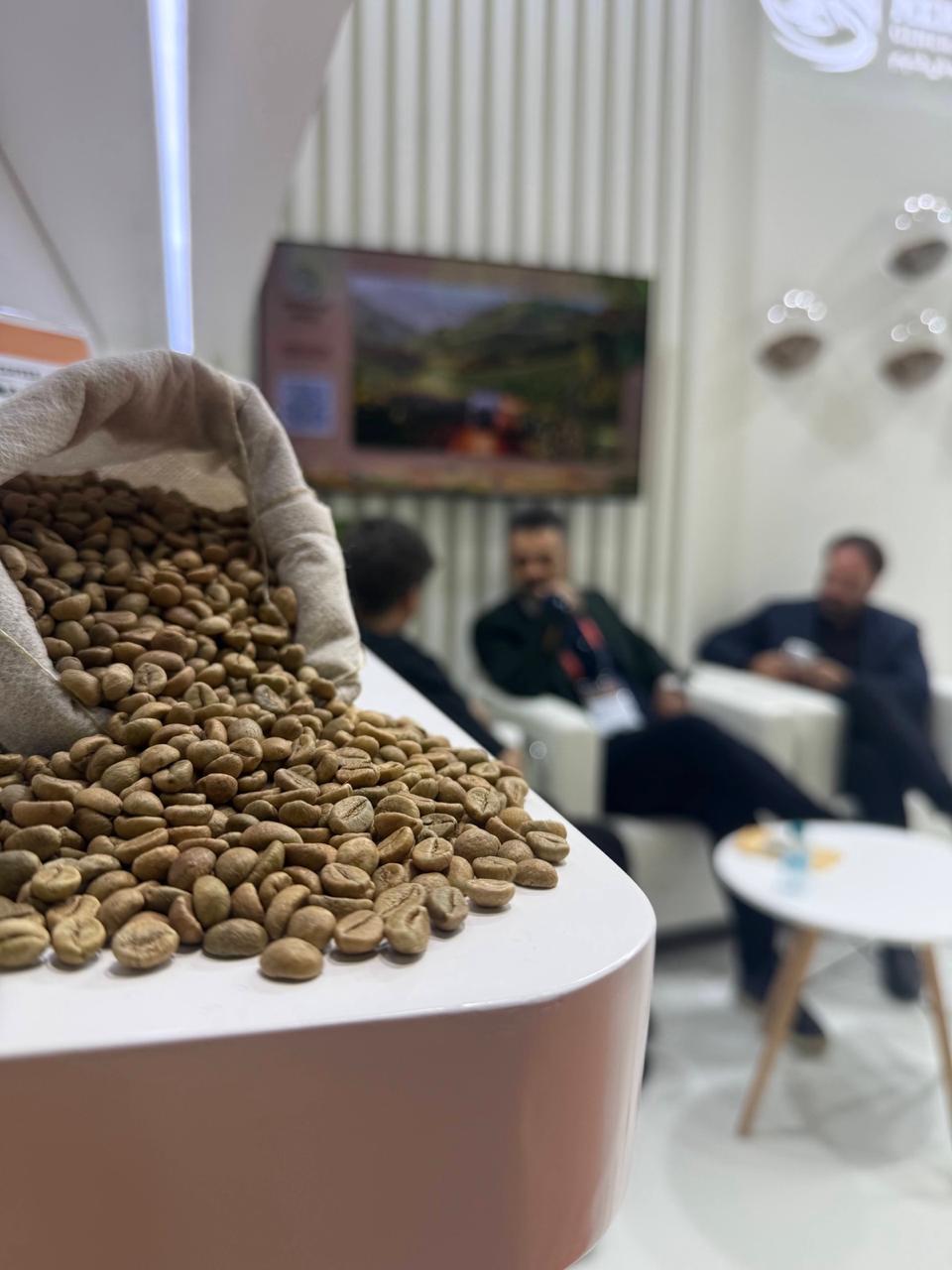 حبوب بن أخضر معروضة في جناح MRGT بالمعرض